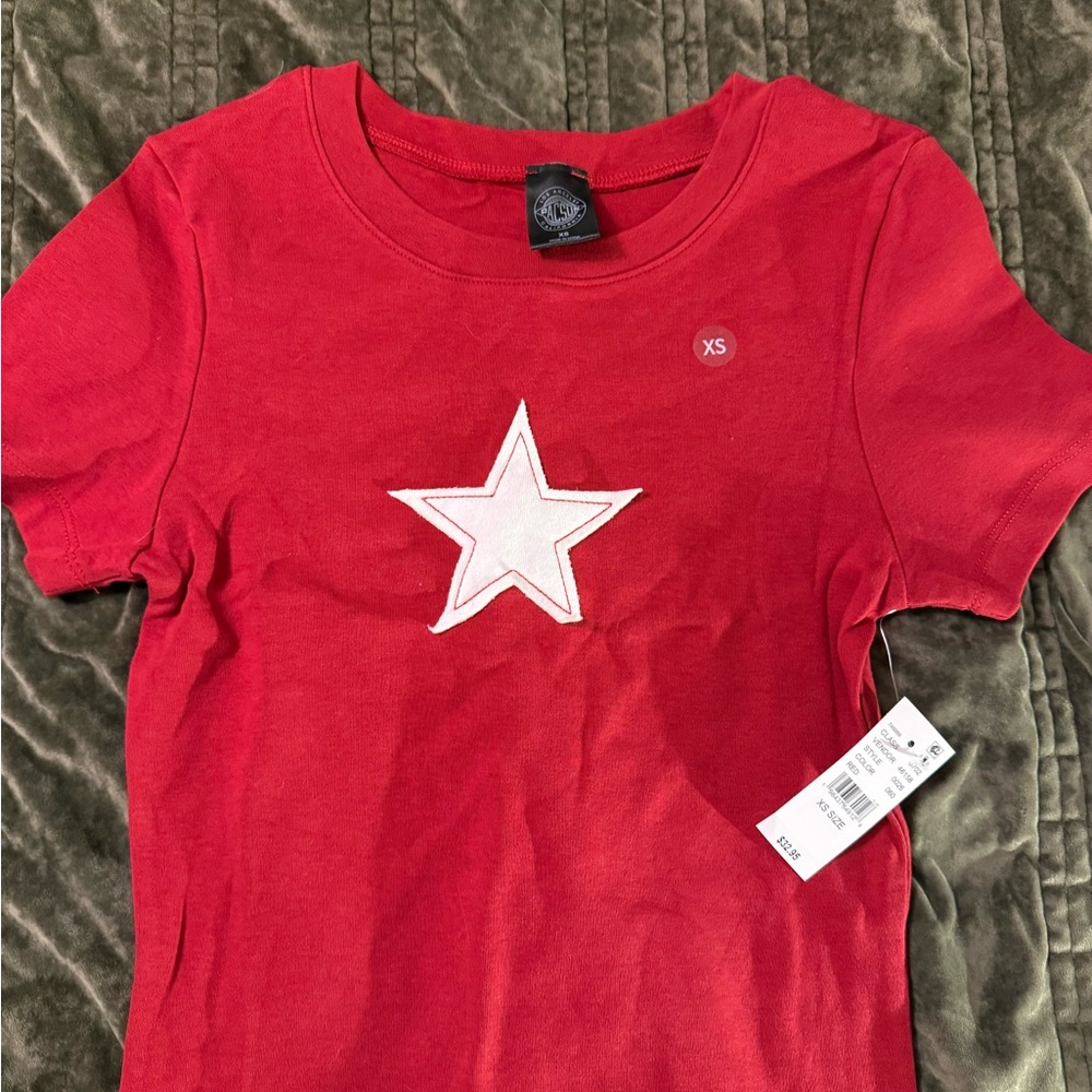 SOLD PacSun Red Star Short Sleeve Tee